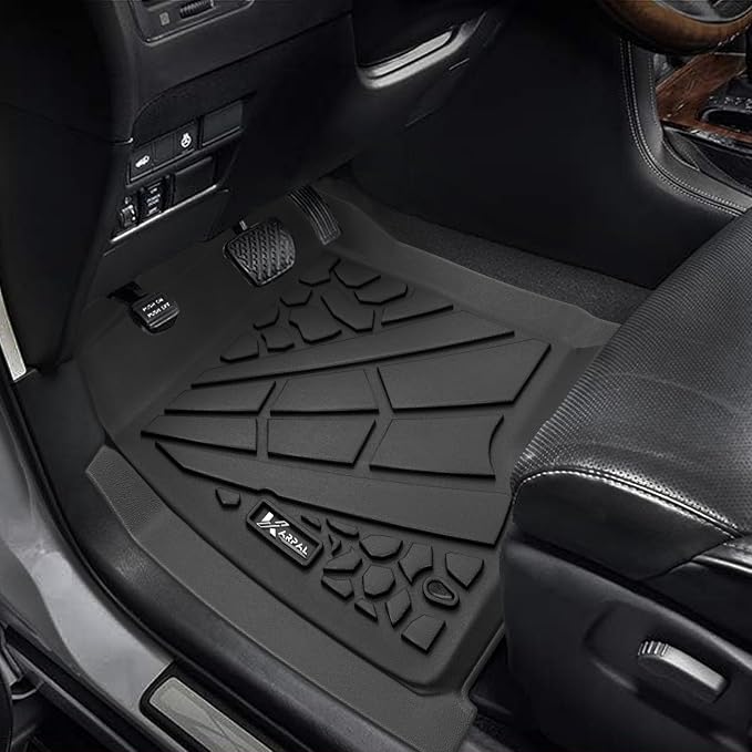 KARPAL Floor Mats for 1999-2007 Chevy Silverado/GMC Sierra 1500/2500/3500 Crew Cab / 2000-2006 Chevy Suburban/Cadillac Escalade/GMC Yukon XL, All-Weather TPE Custom Fit Floor Liners Car Accessories