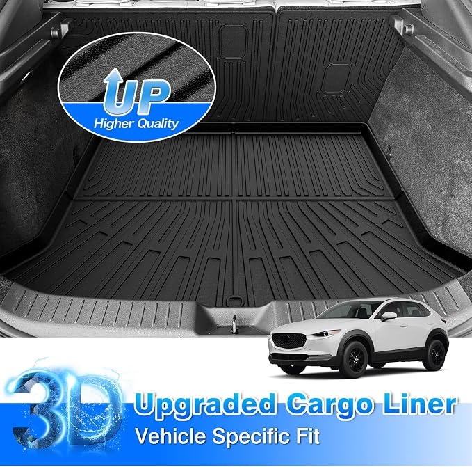CX-30 Cargo mat - Trunk Mat for Mazda CX-30 2020-2026, All Weather Trunk Mat & Backrest Mat for CX-30 Accessories, Heavy Duty Rubber Mats, Car Accessories