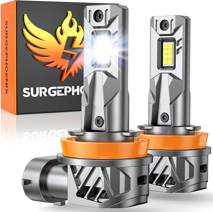 H11/H9/H8 LED Bulbs, 60000LM Super Bright, 1:1 Mini Size | 6500K Cool White LED Fog Light Bulbs for Off-Road Use, Pack of 2