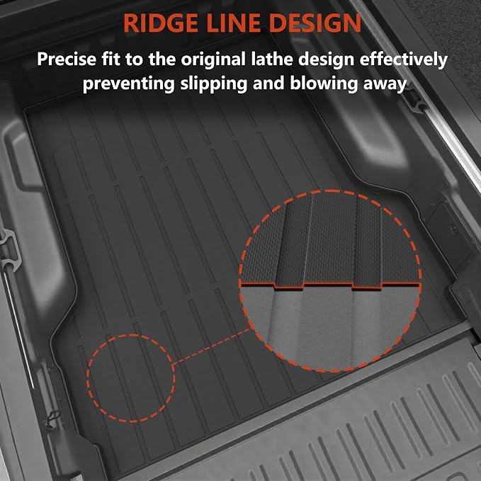 KARPAL Floor Mats for 2022-2025 2026 Ford Maverick Hybrid (Not Fit Gas) | All Weather TPE Custom Fit Ford Maverick Hybrid Accessories 1st&2nd Row Floor Liner & Bed Mat Full Sets