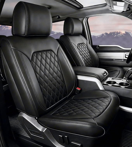 Umbrauto Custom Seat Covers for Silverado, Waterproof Nappa Leather Full Set Seatcovers for Chevy Silverado/GMC Sierra 2007-2013 & 2019-2025 2026 1500, 2020-2026 2500HD 3500HD Crew/Double/Extended Cab
