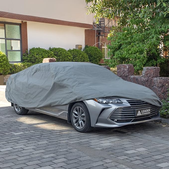 Leader Accessories Sedan Car Covers All-Weather, Fits Sedans 229"-265" | Waterproof, Breathable, Windproof Protection Against Rain, Snow, UV & Dust, Full-Exterior Cover for Indoor & Outdoor Use