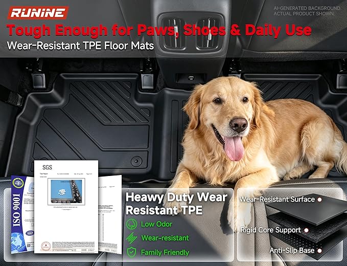 Floor Mats for Hyundai Tucson 2022-2025 2026(Excluding Hybrid & PHEV), All Weather Protection Custom Floor Mats Trunk Cargo and Car Windshield Cover Set for Car Accessories,Car Floor Liners Set
