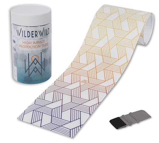 Bike Frame Protection Tape- High Impact Clear Vinyl Wrap Includes Tool (4”x72) Bicycle Frame Protector, Mountain Bike Frame Guard Chainstay Protector (Art Deco)