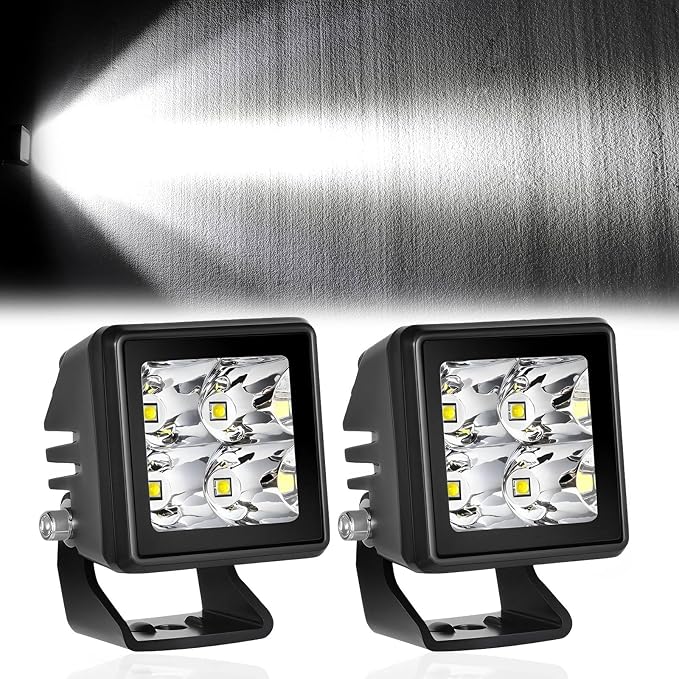 2 Inch Spot LED Pods 2" LED Light Bar Small Cube Lights 2x2 Square Wrok Lights 12V Waterproof Fog Light for Truck F150 Bronco Wrangler Toyota SUV Dirt Bike Motorcycle UTV ATV