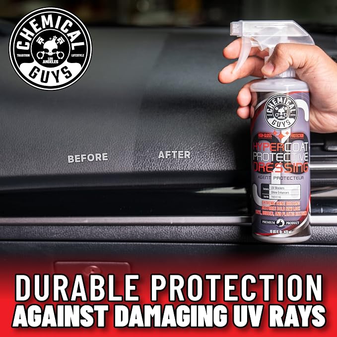 Chemical Guys, G6 HyperCoat High Gloss Dressing for Tires & Trim, 16 oz | High-gloss dressing revives vinyl, rubber, plastic, tires and trim with shine and a protective satin layer