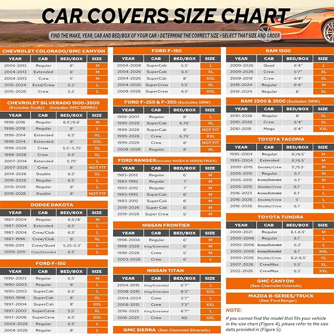 10-Layer Truck Cover Waterproof All Weather, Soft Cotton Lining, Compatible with Ford F150 Chevy Silverado Dodge Ram 1500, Universal Fit for Pickup 242"-250" L, Size XXL (See Size Chart)
