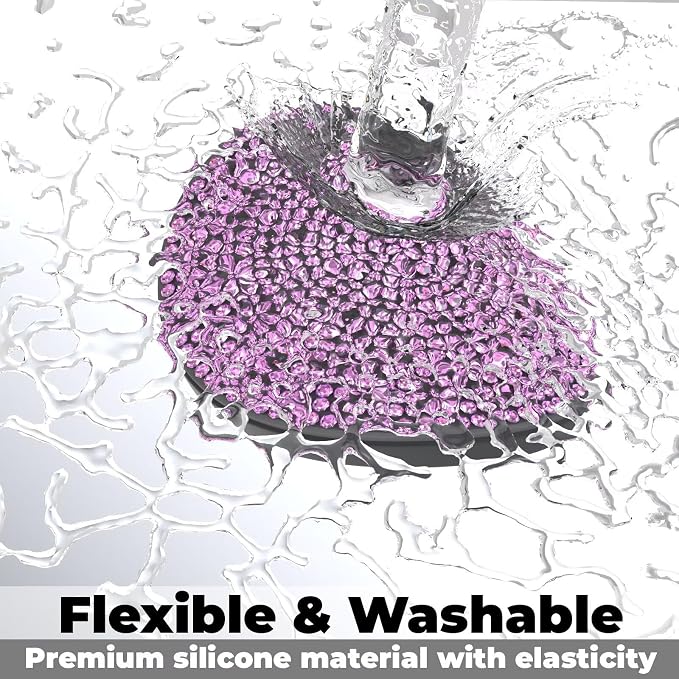 BFXM 4 PCS Bling Cup Holder Coaster, 2.75 inch Diamond Universal Non-Slip Silicone Cup Holder Coasters, Sparkly Bling Car Accessories for Women (Pink)
