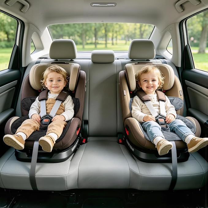 Babenest Car Seat Potty Protector Cover -Waterproof Carseat Training Liner for Baby &Toddler Shower Gift, Dry Piddle Pee Pad for Strollers & Infant Car Seats (Black+Grey, 2 Count)