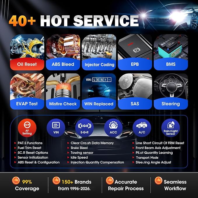 Autel Scanner MaxiCOM MK900BT, 2026 MK900-BT V2.0 Bidirectional Diagnostic Tool, 8in Up of MK900 MX900 MK808S MK808BT MX808S MK808Z, 3000+ Active Tests, 40+ Service, CAN-FD&DOIP, All System, FCA 11 OS