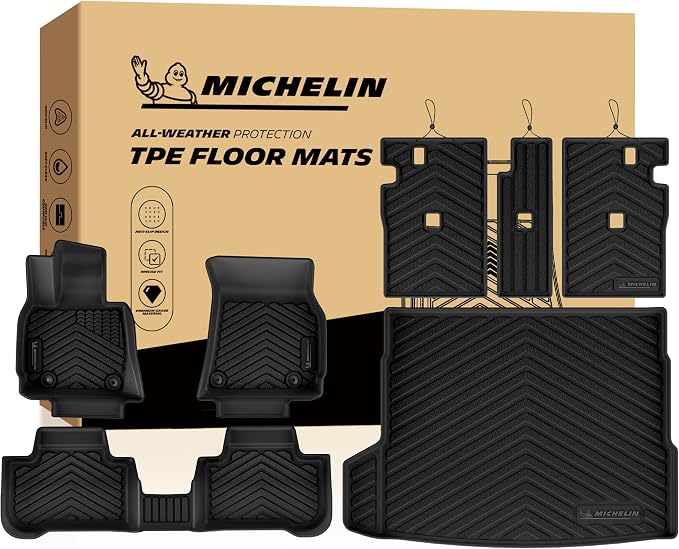 Michelin Vehicle Mats for 2025-2026 BMW X3 G45 30 xDrive/M50 xDrive | Custom Fit, Non-Slip, All-Weather TPE Liner, Premier Series Floor/Trunk/Backrest, 7 Piece