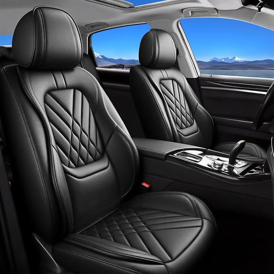 Fit Altima Car Seat Covers Compatible with Nissan Altima 2010-2024 2025 2026-Premium Leather,Waterproof,Breathable,Airbag Compatible &All-Weather Seat Cushion Protecto(Full Set,Black)
