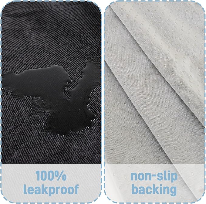 Waterproof Car Seat Cover Towel Front Seats 2 Pack, Universal Fit Waterproof Sweating Seat Protector for Cars and SUVs, Anti-Slip Front Seat Cover for Gym, Outdoor, Pets & Travel, Black