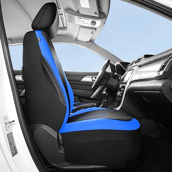HChengkikz 2 Pack Front Neoprene Car Seat Covers | Waterproof Comfortable Seat Protectors, Airbag Compatible Universal Fit for Sedans, SUVs, Trucks, Vans