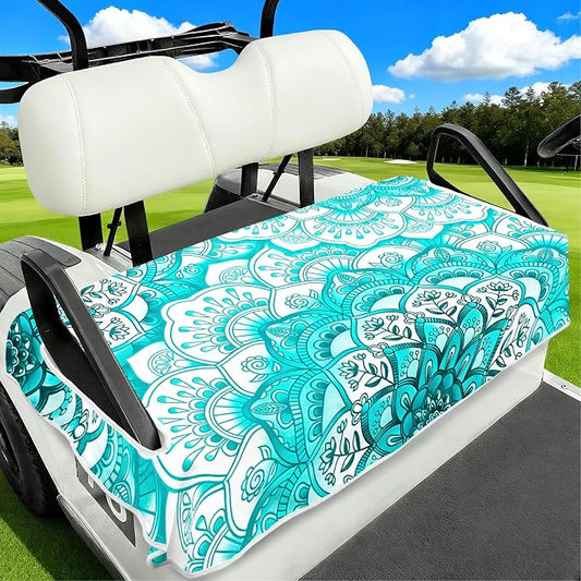 Golf Cart Seat Covers Club Car Golf Cart Accessories for Men Women Golf Carts Seat Towel Blanket 2-Seat Golf Cart Decorations