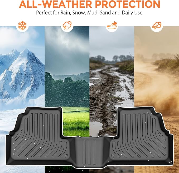 Floor Mats for Chevrolet Chevy Trax 2014-2023 & for Buick Encore 2013-2023 | (Not for Encore GX), Heavy Duty TPE All Weather Protection, Waterproof Non-Slip Black (Two-Row Floor Mats & Cargo Liner)