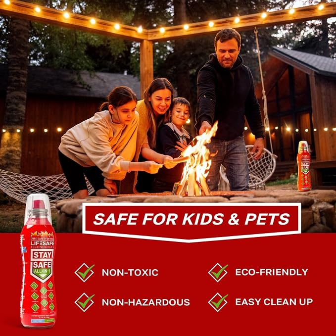 StaySafe All-in-1 Portable Fire Extinguishing Spray By LifeSafe Technologies | Compact Fire Extinguisher For 10 Types of Fires | Non-Toxic, Non-Hazardous & Eco-Friendly