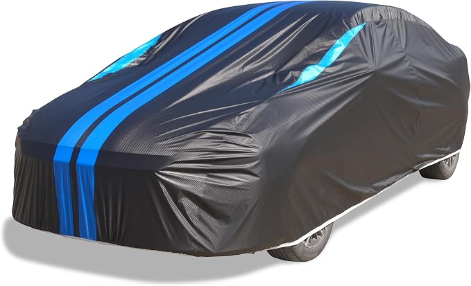 Car Covers for Automobiles, 6 Layers Car Cover Waterproof All Weather, Outdoor Car Cover Sun UV Rain Snow Wind Protection, Full Exterior Cover Fit for 185"(185 * 73 * 59 inch) Sedan
