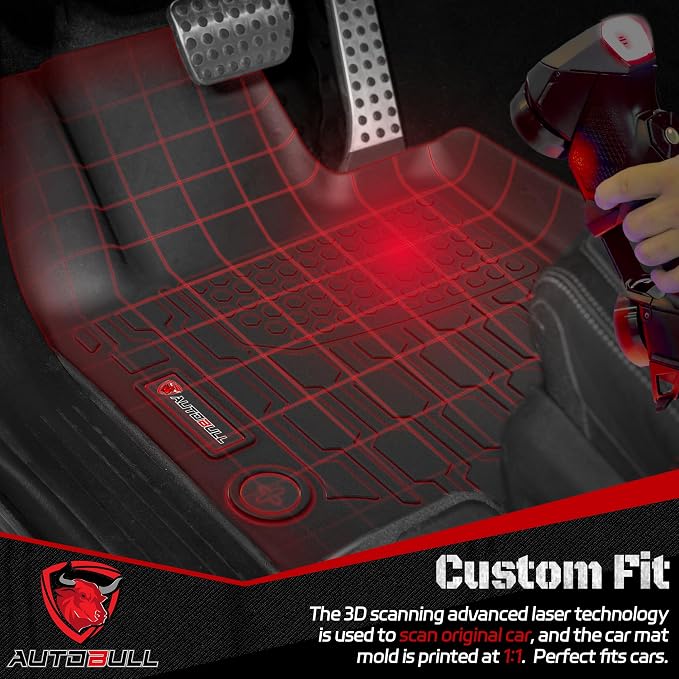 Floor Mats Compatible with 2016-2022 Mercedes Benz GLC, All Weather TPE Floor Liners, Custom Fit Car mats, 1st & 2nd Row, Black