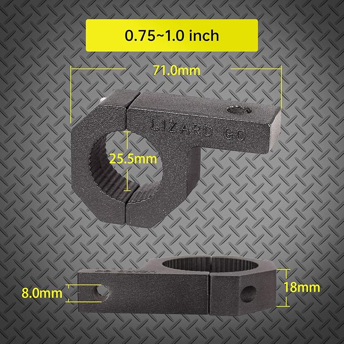 Bar Clamps - 4Pack,Horizontal Roll Cage Clamp 0.75 inch,0.875 inch,1.0 inch,Roll Bar Clamp for Bar Diameter 3/4" to 1.0" Mounting Bracket (0.75~1.0" Clamps)