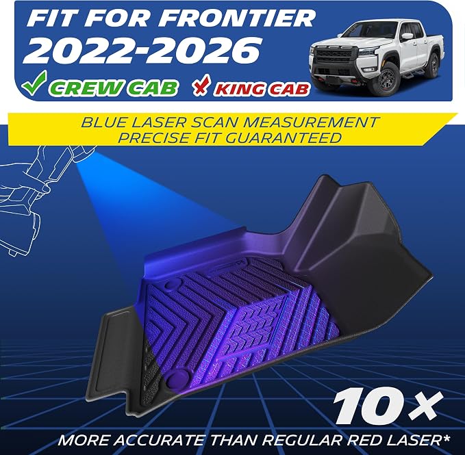 Michelin Vehicle Mats, All-Weather TPE Custom Fit Liner for 2022-2026 Nissan Frontier Crew Cab, Premier