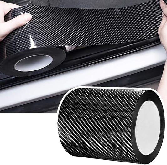 DGSL Car Door Edge Guards - Carbon Fiber Wrap Film - Door Sill Protection - Fits Most Cars (4In x 33Ft, Black)