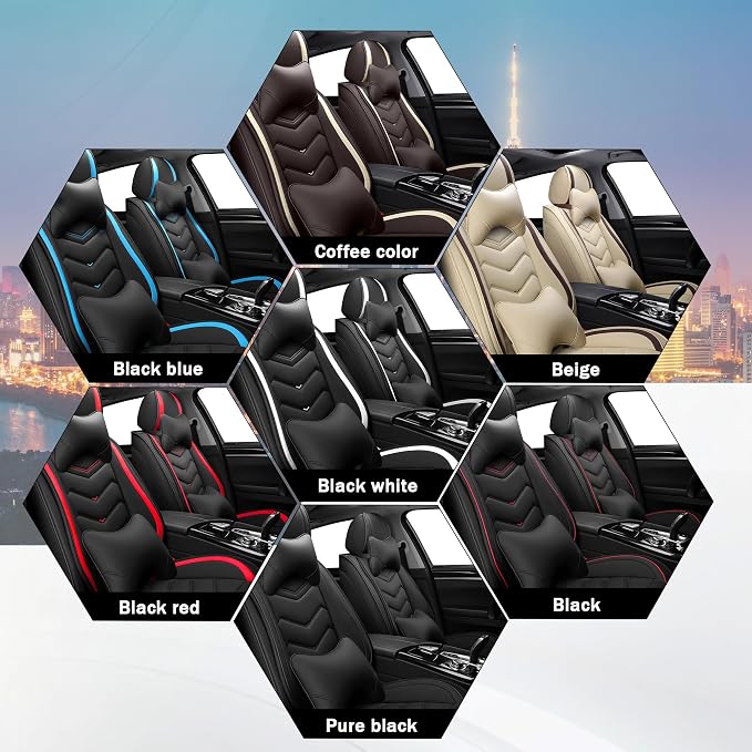 CTDS Car Seat Covers for Honda Civic 2000-2026, Stylish Sport Seat Cover, Premium Nappa Leather Car Seat Cover. Automobile Seat Covers Sets.(Luxury 2 Seats/Beige)