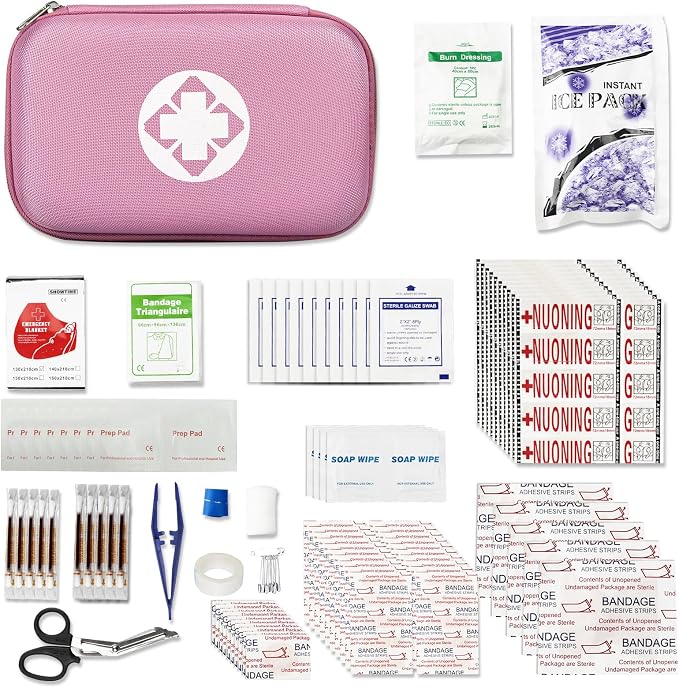Small-Waterproof Car First-Aid Kit Emergency-Kit - Pink 277Piece Camping Equipment for Camping Hiking Home Travel YIDERBO