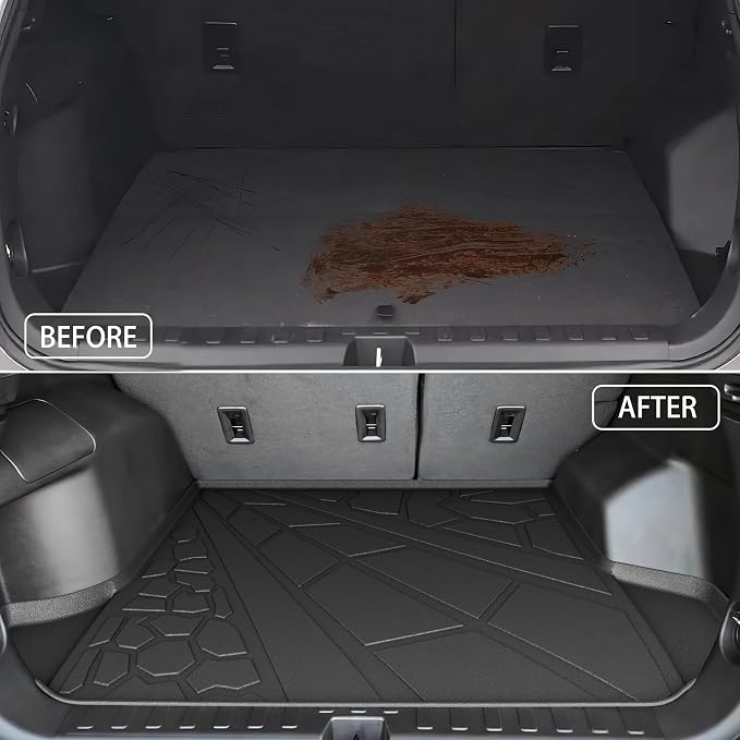 KARPAL Floor Mats Set for 2018-2024 Chevy Equinox(Not for EV)/GMC Terrain | All-Weather TPE Custom Fit Anti-slip Floor Liners & Cargo Liner, Equinox / Terrain Accessories Car Mats