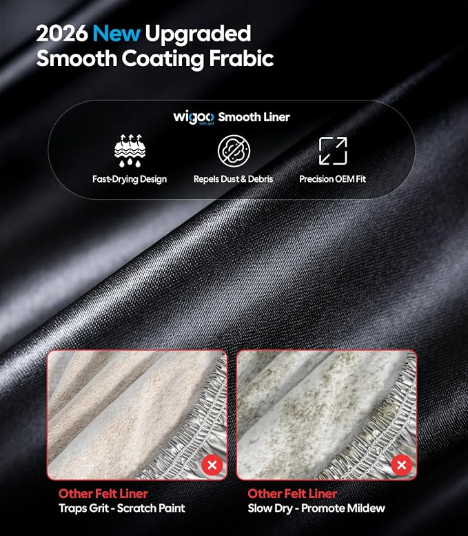 Wigoo Ford Bronco 4-Door Car Cover Accessories 2021-2026, Custom Fit Waterproof All Weather Outdoor Indoor Full SUV Cover, Windproof Sun UV Rain Snow Dust Protection, Door Zipper, Reflective Strips