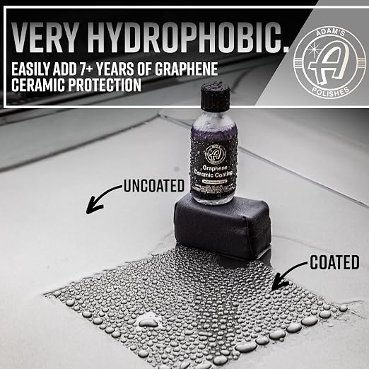 Adam's UV Graphene Ceramic Coating Kit Without UV Flashlight - 10H Ceramic Coating for Cars with UV Glow Technology, 7+ Years of Shine, Gloss & Protection for Car Boat RV Motorcycle