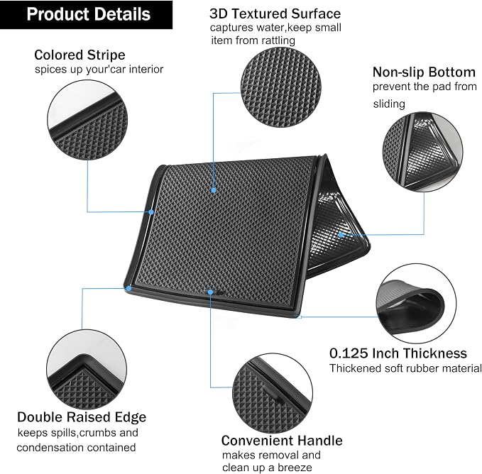 Cup Holder Insert Mat for Telluride Accessories 2025 2024 2023 2022 2021 2020 Center Console Liners Door Pocket Slot Mats Non-Slip Anti Dust Pads Premium Interior 26Pcs Set (Black Trim)