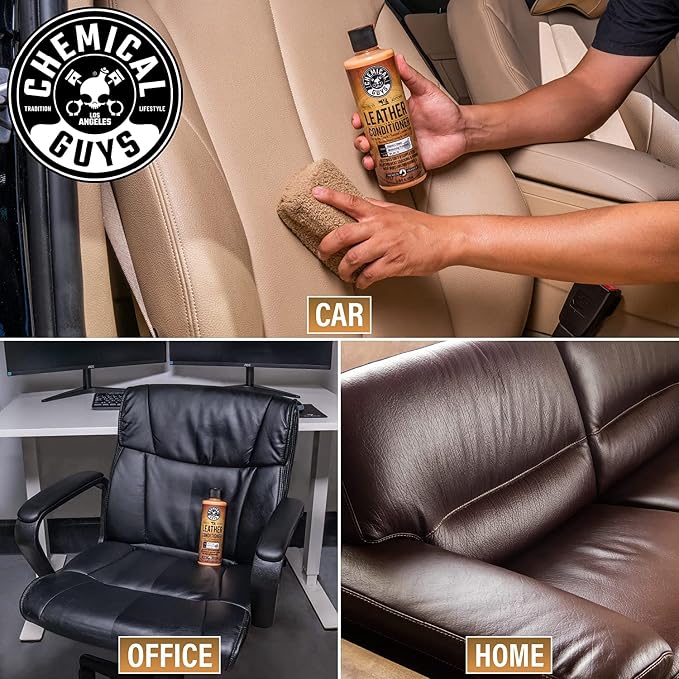 Chemical Guys, Vintage Series Leather Conditioner for Car Interiors, 16 oz | Nourishes and conditions natural, synthetic and faux leather seats, keeping them soft, supple and protected