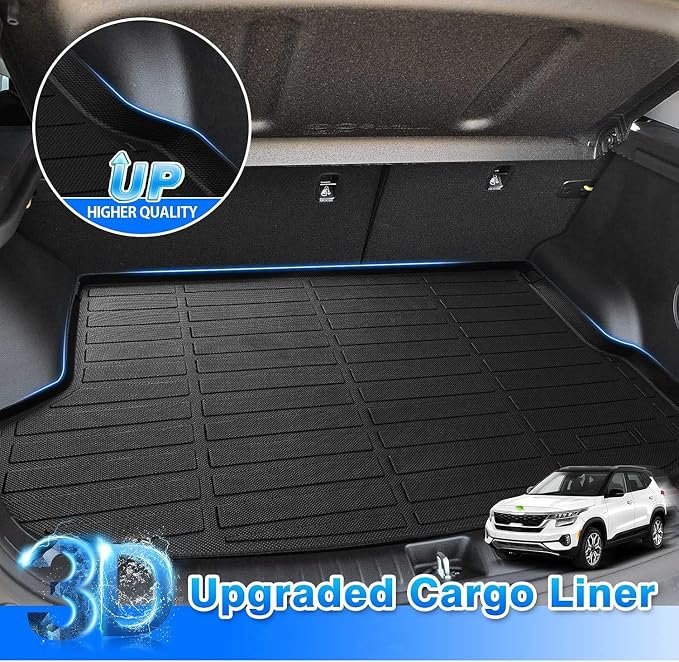 Cartist Cargo Liner Fits for 2021-2025 2026 Kia Seltos (Seltos SX/Seltos SX Turbo) (Only Fit Trunk with Subwoofer) All Weather Trunk Floor Mat Heavy Duty