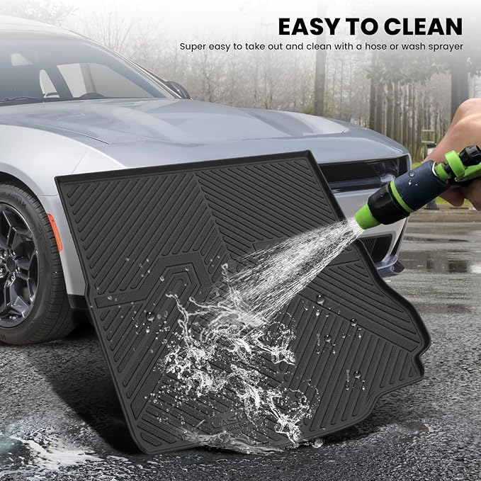 LASFIT Cargo Mat for Dodge Charger Daytona 2024 2025 2026 Scat Pack & R/T (Fit 2-Door, Not for 4-Door), All Weather TPE Custom Fit Trunk Mats Cargo Liners, Black