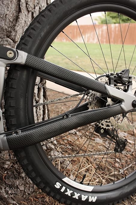 Bike Frame Protection Tape- High Impact Clear Vinyl Wrap Includes Tool (4”x72) Bicycle Frame Protector, Mountain Bike Frame Guard Chainstay Protector (Dragon Scale)