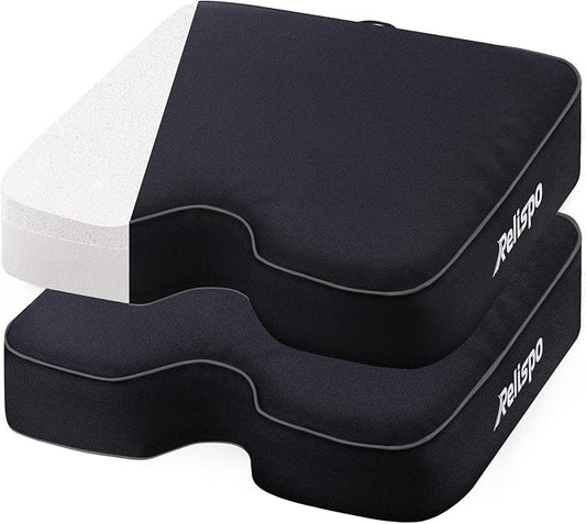 Stadium Seat Cushion for Bleachers, 2-in-1 Reversible Soft & Firm | Bleacher Cushion with Memory & High-Density Foam, Ergonomic Non-Slip Design, Portable for Indoor & Outdoor Sports, Events