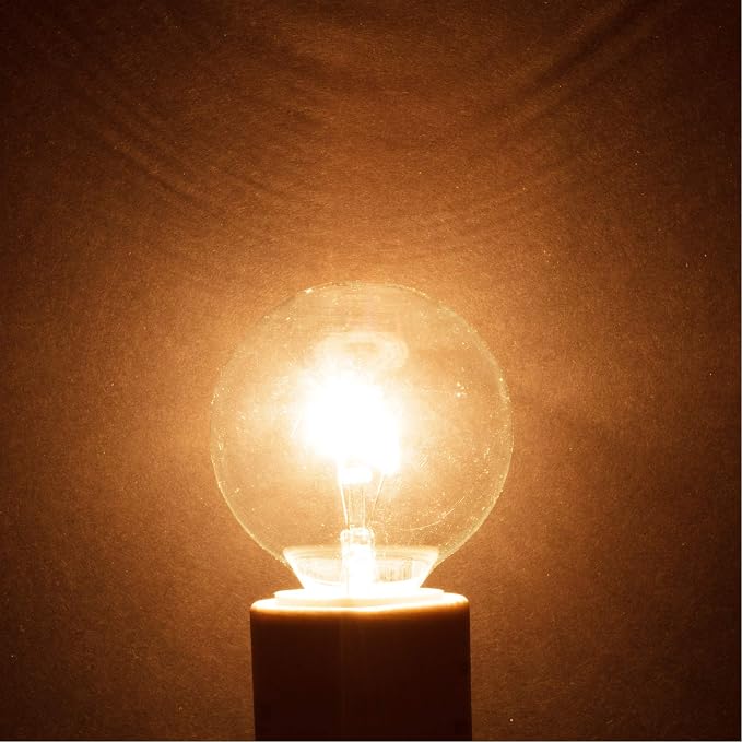 Simba Lighting Aromatic Wax Warmer Small Globe G16.5 40W E12 2700K, 10 Pack | Round Bulb, Candelabra Base, Chandelier, Ceiling Fan, Decorative Vanity Lights, Sconce, Clear Glass, 110V 120V, Warm White