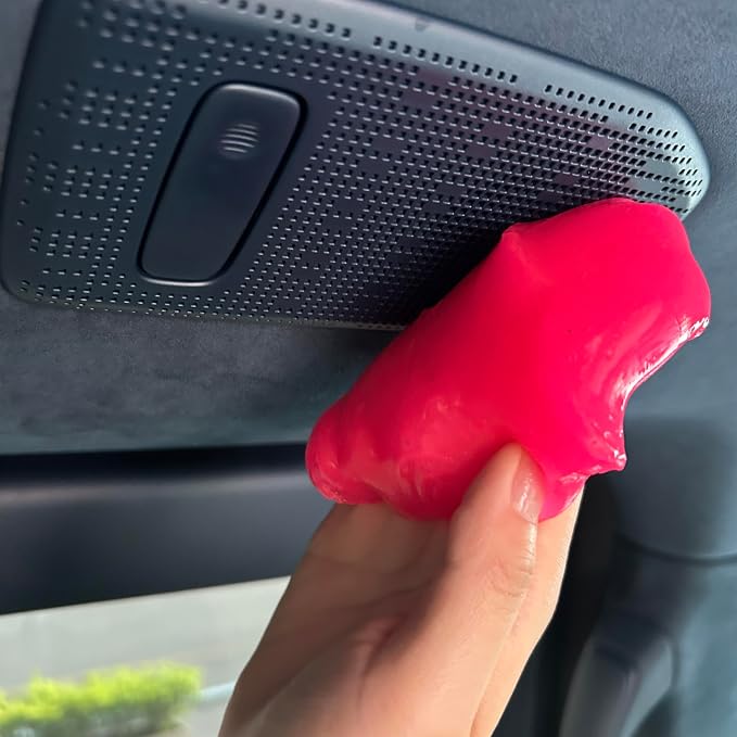 2-Pack Car Cleaning Gels Car Interior Cleaner Putty Slime Auto Detailing Tools Universal Dust Removal Cleaning Kit for Car Accessories Vents 3C Office Scented Red