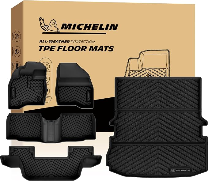 Michelin Vehicle Mats, All-Weather TPE Custom Fit Liner for 2015-2019 Explorer 7 Seats (5 Piece), Premier