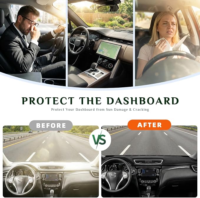 Dash Cover, Anti-Glare, Sun Protection, Dustproof, UV-Proof, Dashboard Covers, Interior Car Accessorie Fit for 2020 2021 2022 2023 Ma-zda CX-30 (Not Fit w/HUD Models), Black
