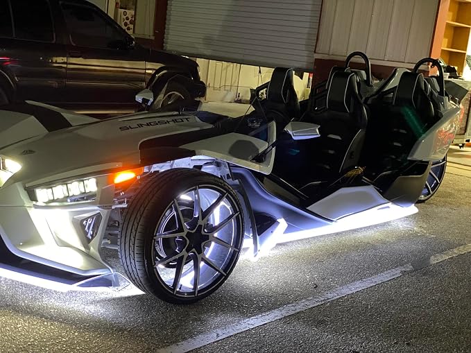 4PCS 5FT 1.4Meters Quad Row Pure White Strobe LED Underglow Strips Kit - Fit for Car Truck 17.5" Wheel Lights (Ideal for Underbody, Door, Wheel Rim Lighting)