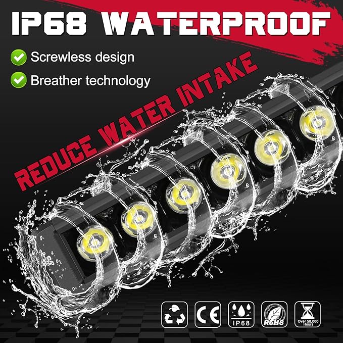 OFFROADTOWN 18 Inch 160W LED Light Bar Single Row Off Road Driving Lights Spot Bumper Grille Bars Slim LED Work Light with Wiring Harness for Truck Pickup UTV SUV Toyota RZR