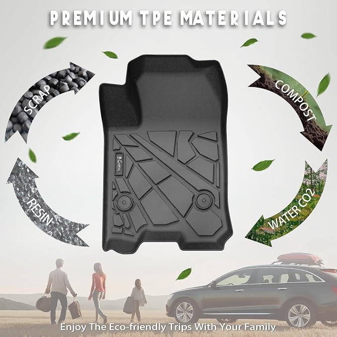 KARPAL Floor Mats for 2023 2024 2025 2026 Chevy Colorado/GMC Canyon Crew Cab, All-Weather TPE Custom Fit Floor Liners Car Accessories