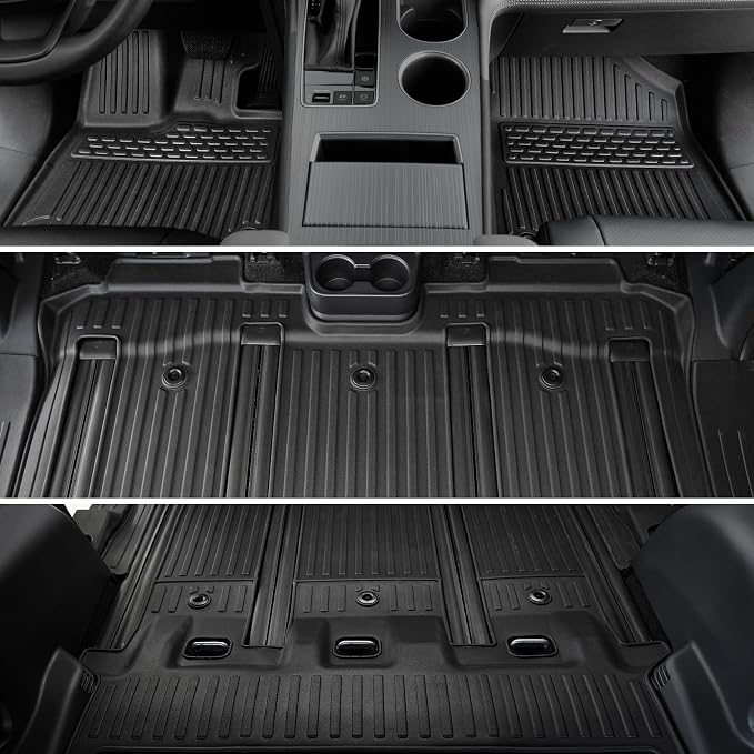Floor Mats for Toyota Sienna 2021-2026, All Weather Floor Mats Lower Trunk Cargo Liner Accessories, Full Coverage Set (Fit 7-Seat with Spare Tire)