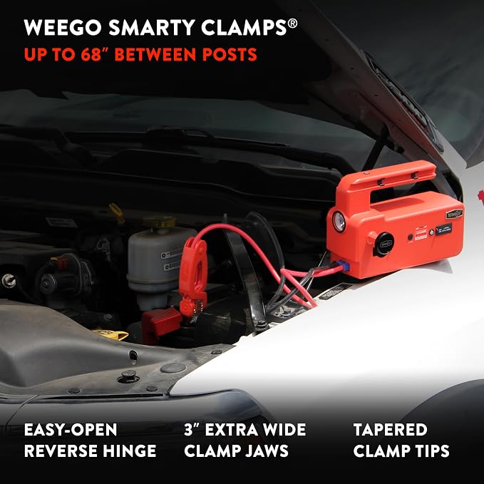 Weego 120: 5000A Self-Use 12V Lithium Car Battery Jump Starter - USA-Engineered Safe Replacement for Jumper Cables - Semi Truck & Car Jumper Starter Portable for All Gas and 15L Diesel Engines (C120)