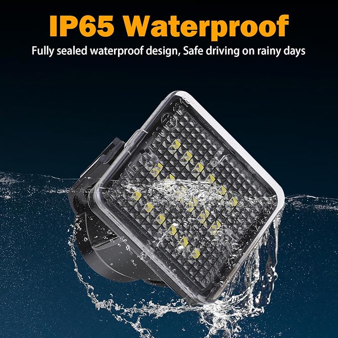 KanSmart LED License Plate Light for Toyota Tacoma 2016-2023 Tundra 6000K | 6000K LED, IP65 waterproof, for 3rd gen Tacoma rear tag lamp assembly, for 2014-2021 Tundra, durable ABS, easy plug & play