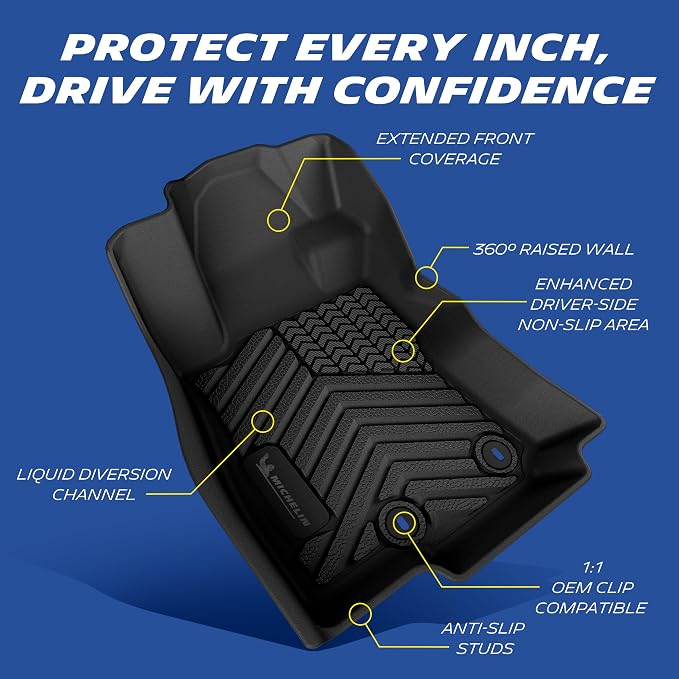 Michelin Vehicle Mats for 2025-2026 Subaru Forester Gas (3 Piece A) | Not Fit Hybrid & 2025 Wilderness, All-Weather TPE Custom Fit Liner, Premier