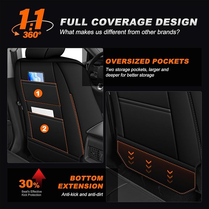 AOMSAZTO Custom Fit Seat Covers for Toyota 4Runner 2011-2024 5 Seats | Full Set Waterproof Airbag Compatible Car Seats Cover for 4Runner Accessories Black(5 Seats Model Only)