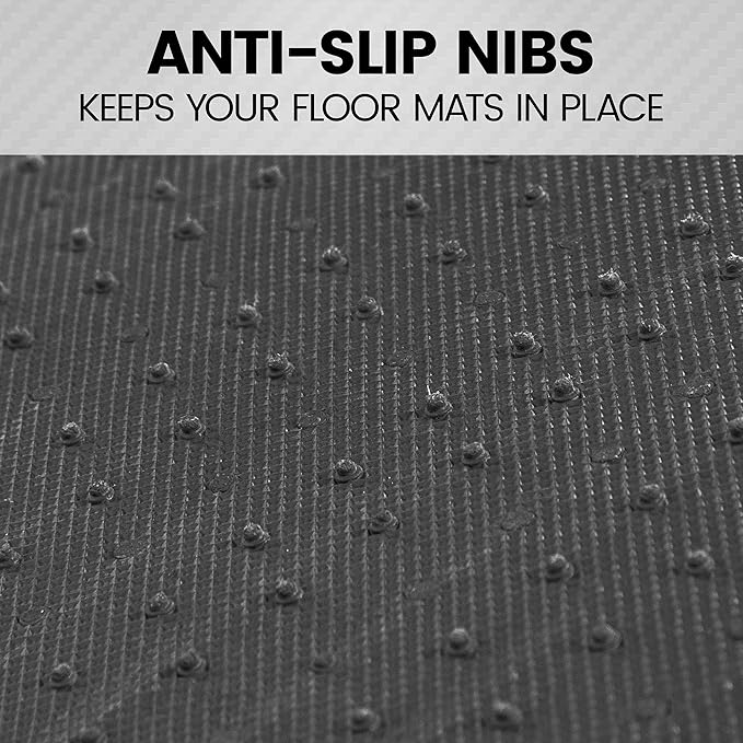 BDK Two-Tone Carpet Car Floor Mats with Faux Leather Accents, Automotive Floor Mat Set with Built-in Heel Pad, Stylish Interior Car Accessories (Beige)